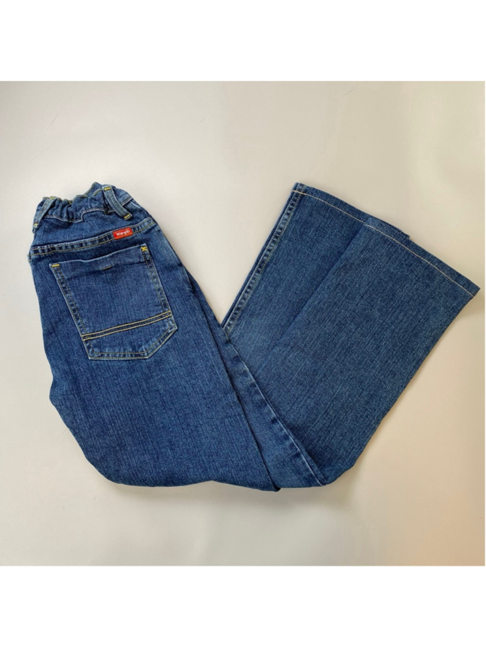 Wrangler Jeans BOYS 14 Blue Flex Denim Adjustable Waist Western Classic Mint